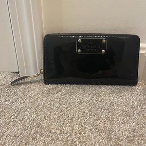 Kate Spade Large Black Patent Leather Wallet